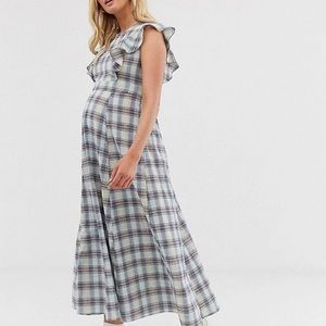 Maternity Plaid Maxi